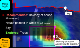 ImageAssist's hints tool on a painting of a house alongside some trees under a blue sky.
